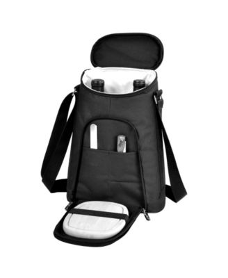 - 2 Bottle Wine Cooler Tote with Cheese Board, Knife, Corkscrew