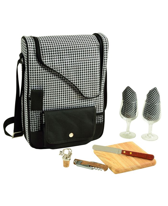 Picnic At Ascot Bordeaux Insulated Wine and Cheese Tote Glass Wine