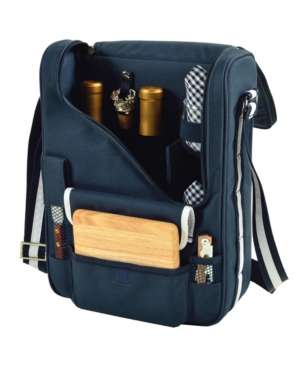 Picnic at Ascot Bordeaux Insulated Wine and Cheese Tote - Glass Wine Glasses