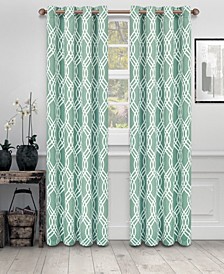 Soft Quality Woven, Ribbon Collection Blackout Thermal Grommet Curtain Panel Pair, Set of 2, 52" x 84"