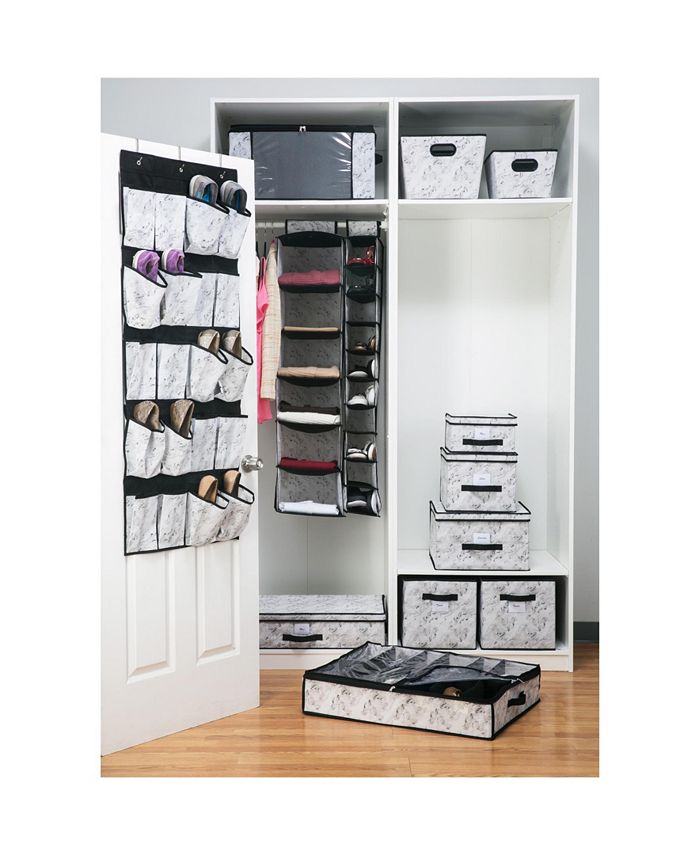 Simplify 20-Pocket Shoe Organizer In Grey | Non-Woven Door Hanging Storage For Shoes, Belts, Accessories - View #8