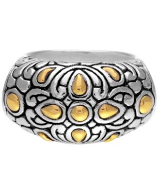 DEVATA Bali Heritage Classic Sterling Silver Ring Embellished By 18K ...