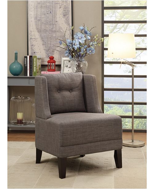 Benzara Wood And Printed Fabric Accent Chair Featuring Letter Print Reviews Chairs Furniture Macy S