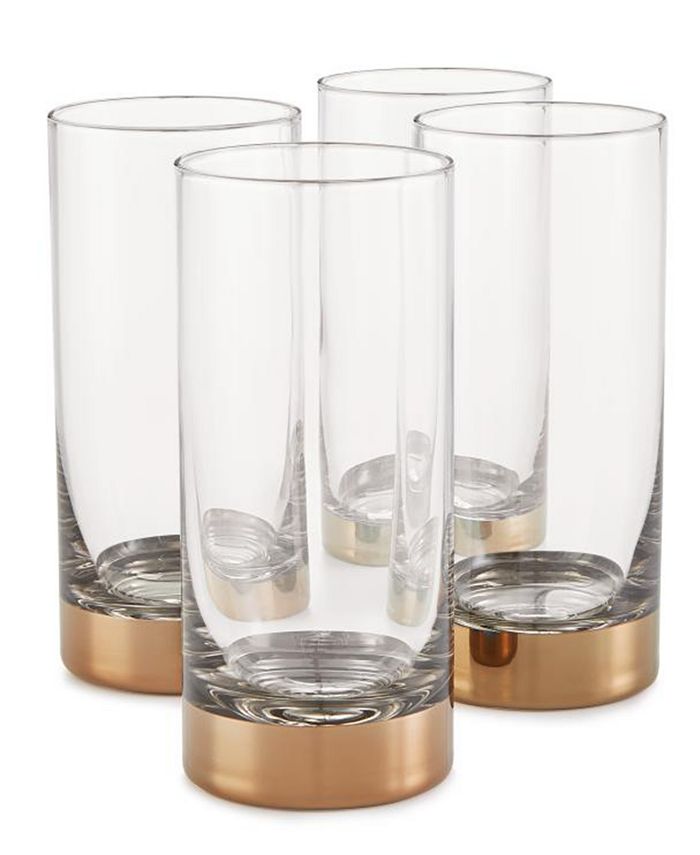 Hotel Collection Century Metallic Highball Glasses, Set of 4, Created