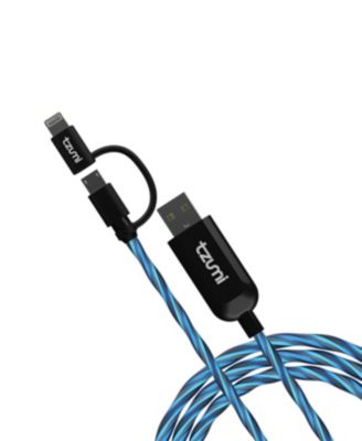 Tzumi - auraLED Glow 2-in-1 Micro-USB & Lightning Cable