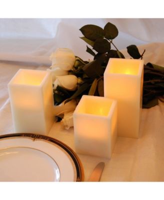 Lumabase Set of 3 Flickering LED Candles with Remote Control