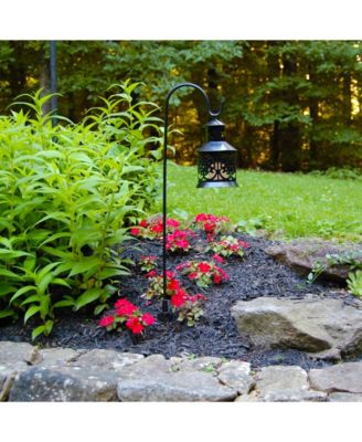Lumabase Set of 2 Black Metal Lantern Candle Holder and 30" Shepherd's Hook