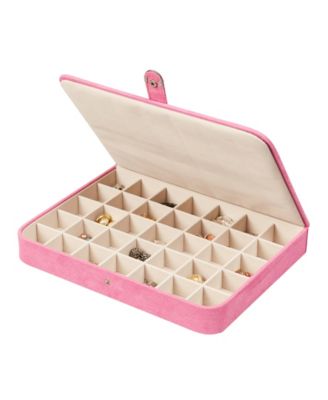 Cameron Plush Fabric Jewelry Box with Thirty-Five Sections