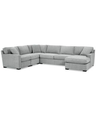 Radley 5-Pc. Fabric Chaise Sectional Sofa with Corner Piece, Created for Macy's