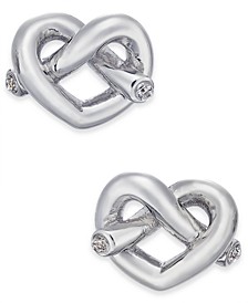  Crystal Accented Love Knot Stud Earrings