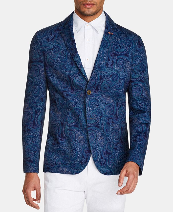 Tallia Men's Slim-Fit Stretch Paisley Blazer - Macy's