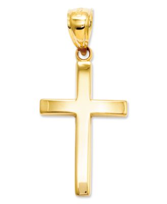 Macy's 14k Gold Charm, Polished Cross Charm - Macy's