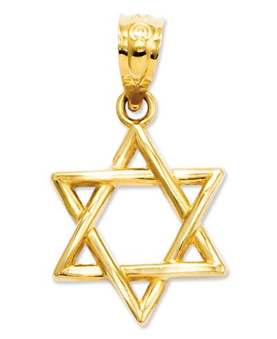 14k Gold Charm, 3D Star of David Charm - Jewelry & Watches - Macy's