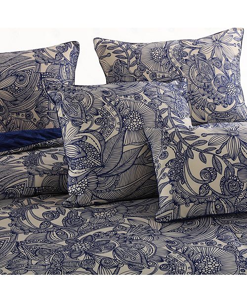 Cottonloft Valentina 5 Piece Flowers And Doodles Microfiber
