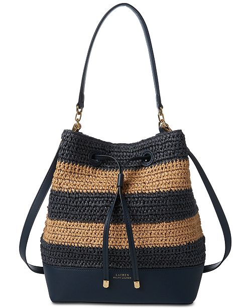 Lauren Ralph Lauren Dryden Debby Straw Drawstring Bag & Reviews - Handbags & Accessories - Macy&#39;s