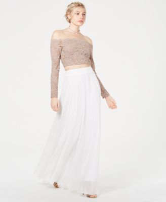 long sleeve gowns macys