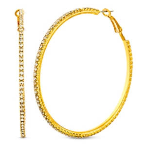 image of Steve Madden Rhinestone Hoop Earring