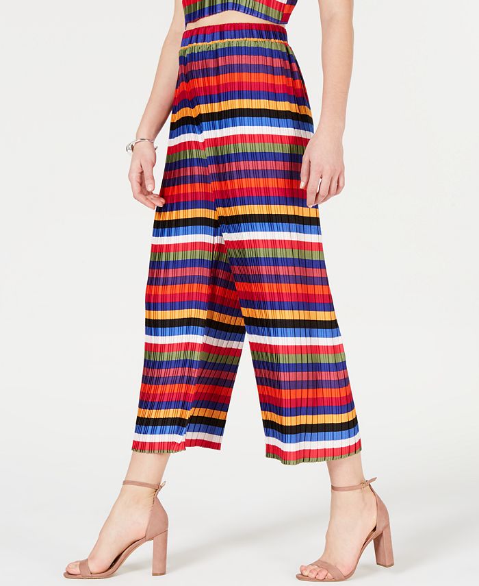 Lucy Paris Aurora Rainbow Pleated Crop Pants - Macy's