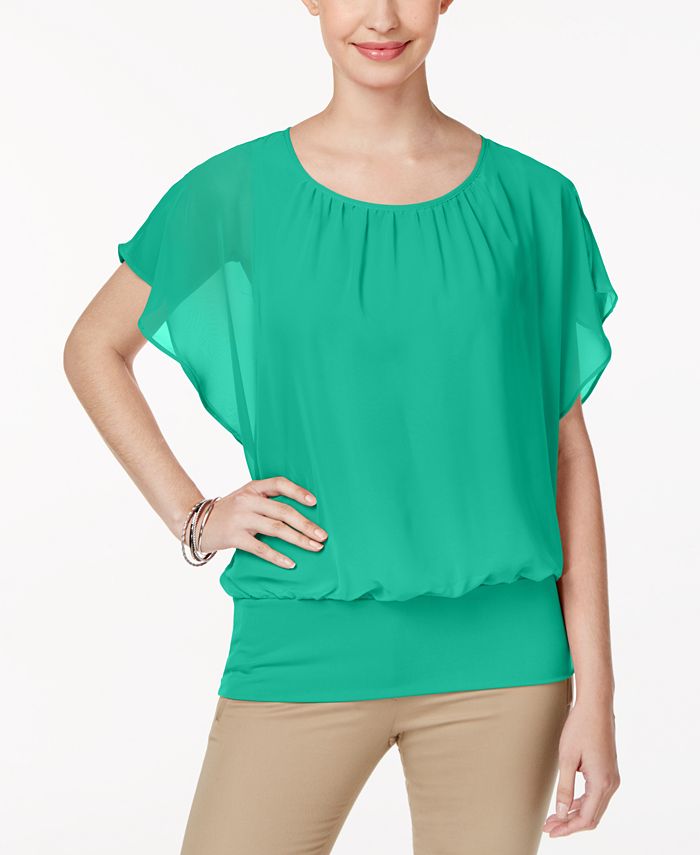 Jm Collection Flutter Sleeve Top Created For Macys Macys 