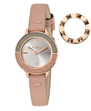 image of Furla Women-s Club White Dial Calfskin Leather Watch