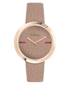 image of Furla Women-s My Piper Brown Dial Calfskin Leather Watch