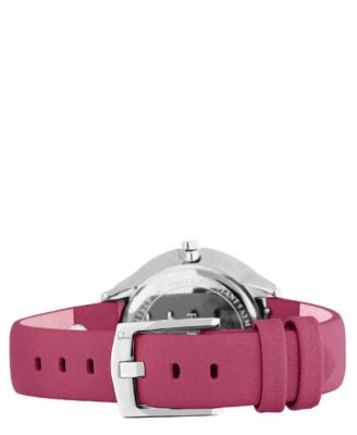Women's Pin Pink Dial Calfskin Leather Watch