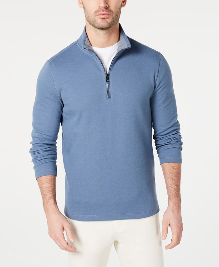 Michael Kors Men's Piqué Quarter-Zip Sweater & Reviews - Sweaters - Men -  Macy's
