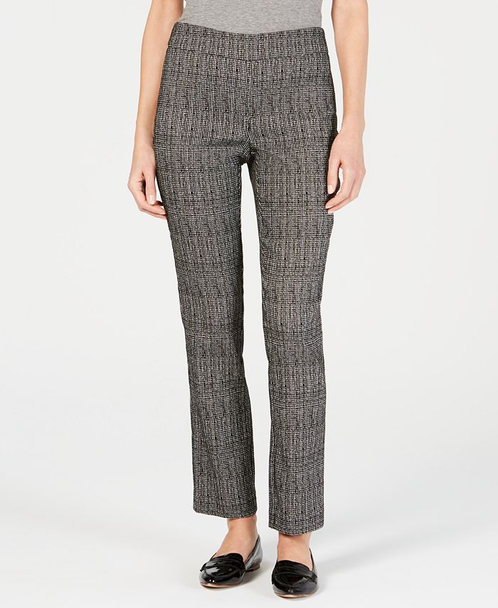 JM Collection Petite Tummy-Control Jacquard Pants, Created for Macy's ...