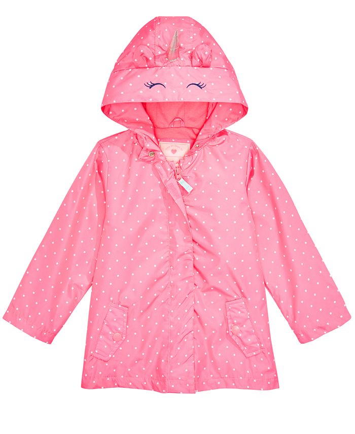 Carter's Toddler & Little Girls Hooded Dot-Print Unicorn Rain Jacket ...