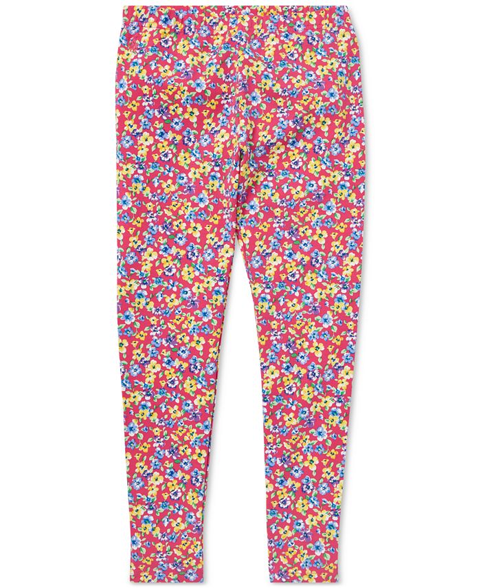 Polo Ralph Lauren Big Girls Embroidered Pony Stretch Cotton Leggings -  Macy's