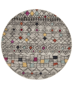 Safavieh Adirondack Light Gray and Fuchsia 6' x 6' Round Area Rug