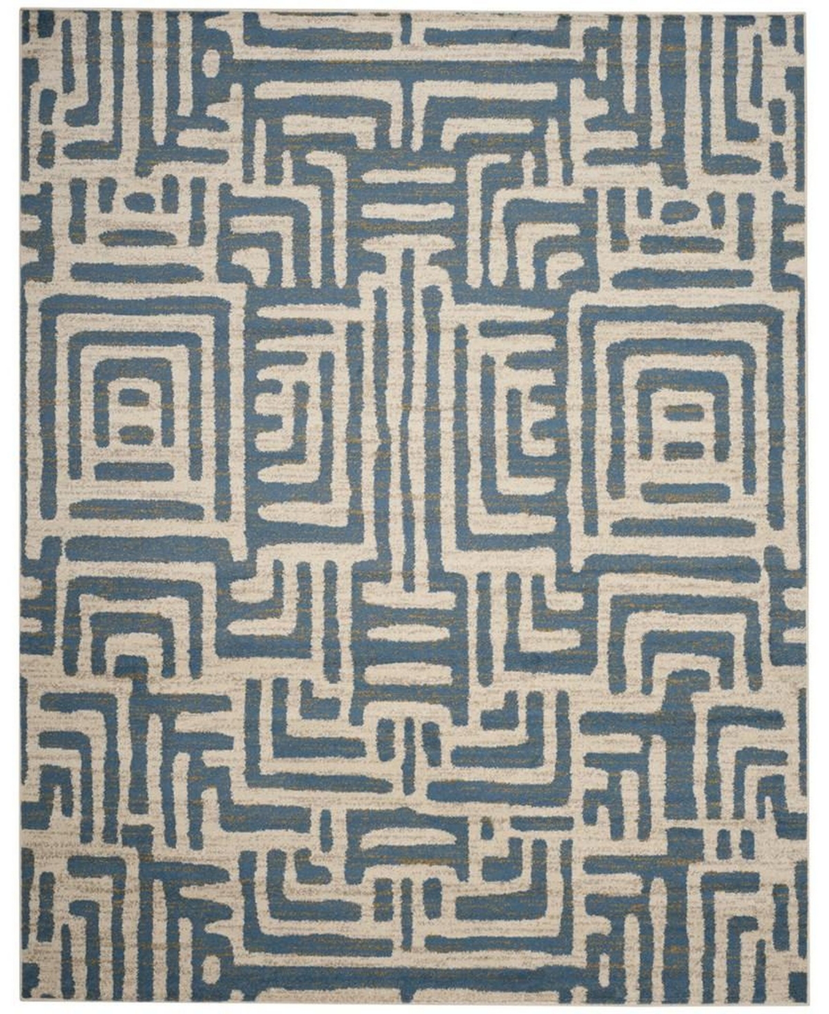 Safavieh Amsterdam Ivory and Light Blue 8' x 10' Outdoor Area Rug - Ivory