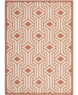 Courtyard CY6113 Beige and Terracotta 5'3" x 7'7" Sisal Weave Outdoor Area Rug