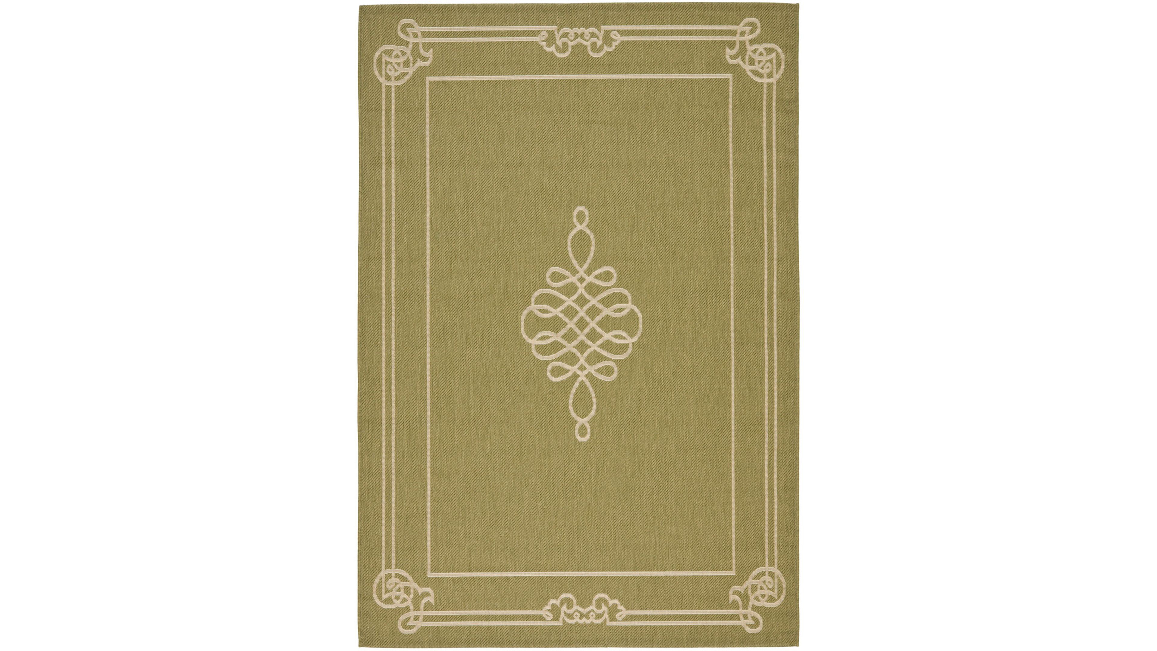 Safavieh Courtyard CY6788 Green and Creme 5'3" x 7'7" Outdoor Area Rug
