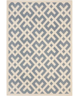 Courtyard CY6915 Blue and Bone 5'3" x 7'7" Outdoor Area Rug