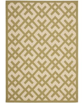 Courtyard CY6915 Beige and Green 5'3" x 7'7" Sisal Weave Outdoor Area Rug