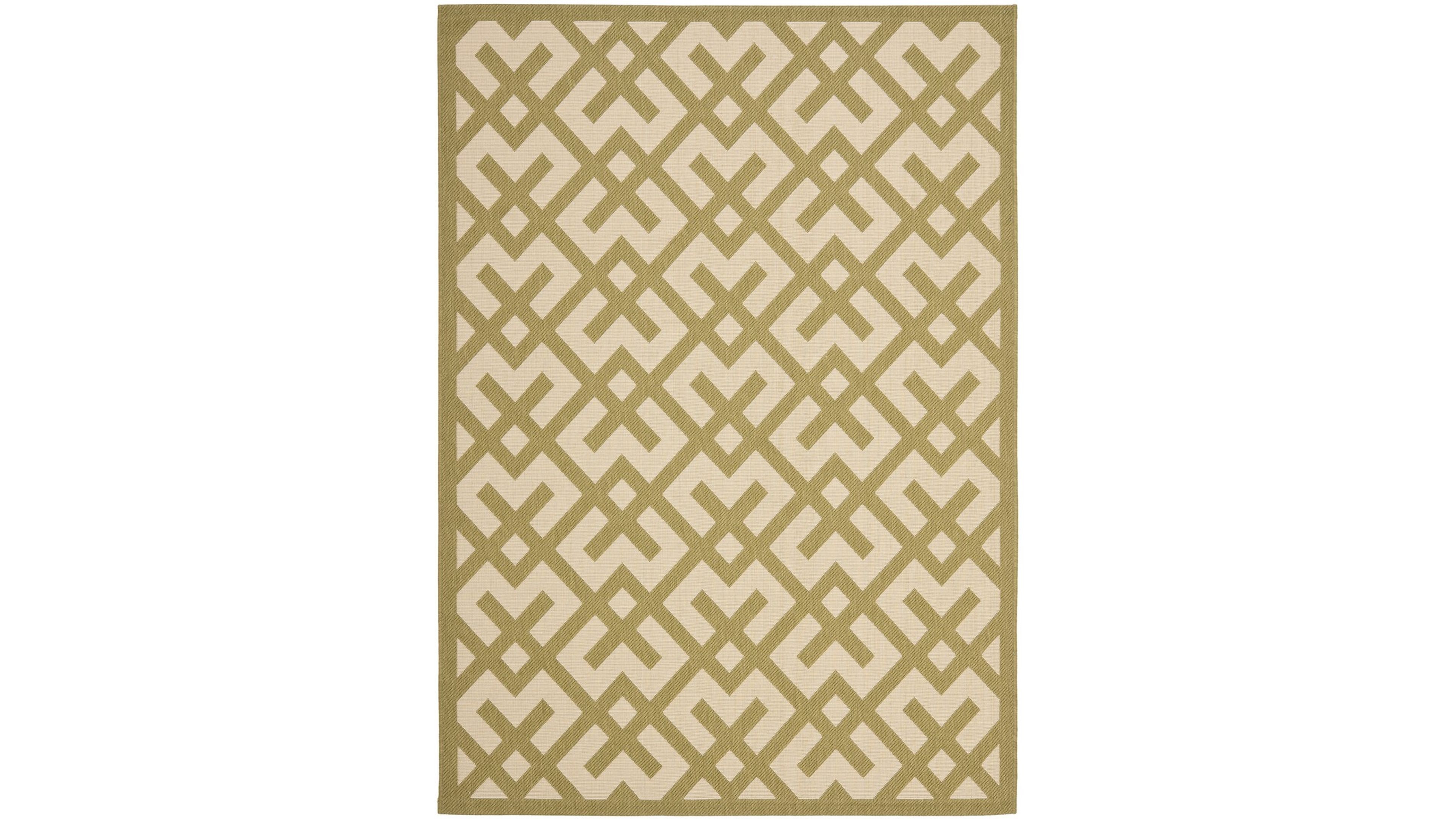 Safavieh Courtyard CY6915 Beige and Green 5'3" x 7'7" Sisal Weave Outdoor Area Rug