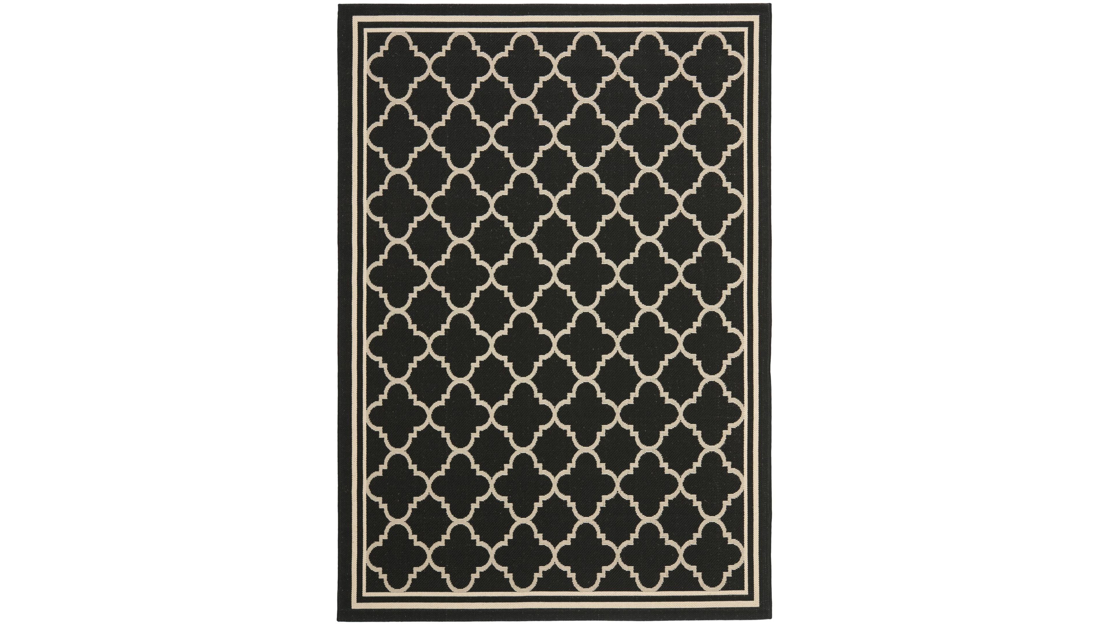 Safavieh Courtyard CY6918 Black and Beige 5'3" x 7'7" Outdoor Area Rug