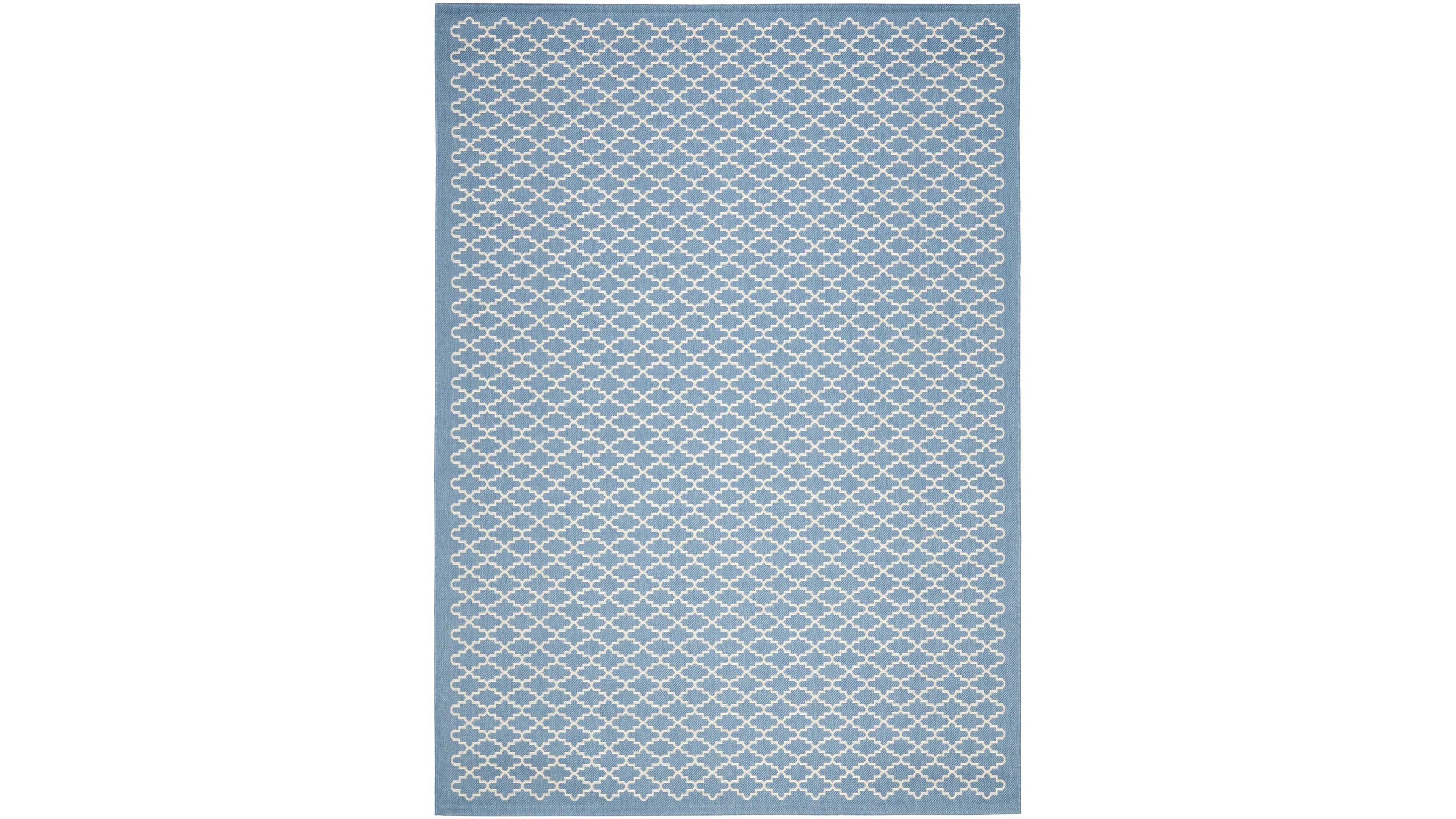 Safavieh Courtyard CY6919 Blue and Beige 8' x 11' Sisal Weave Outdoor Area Rug