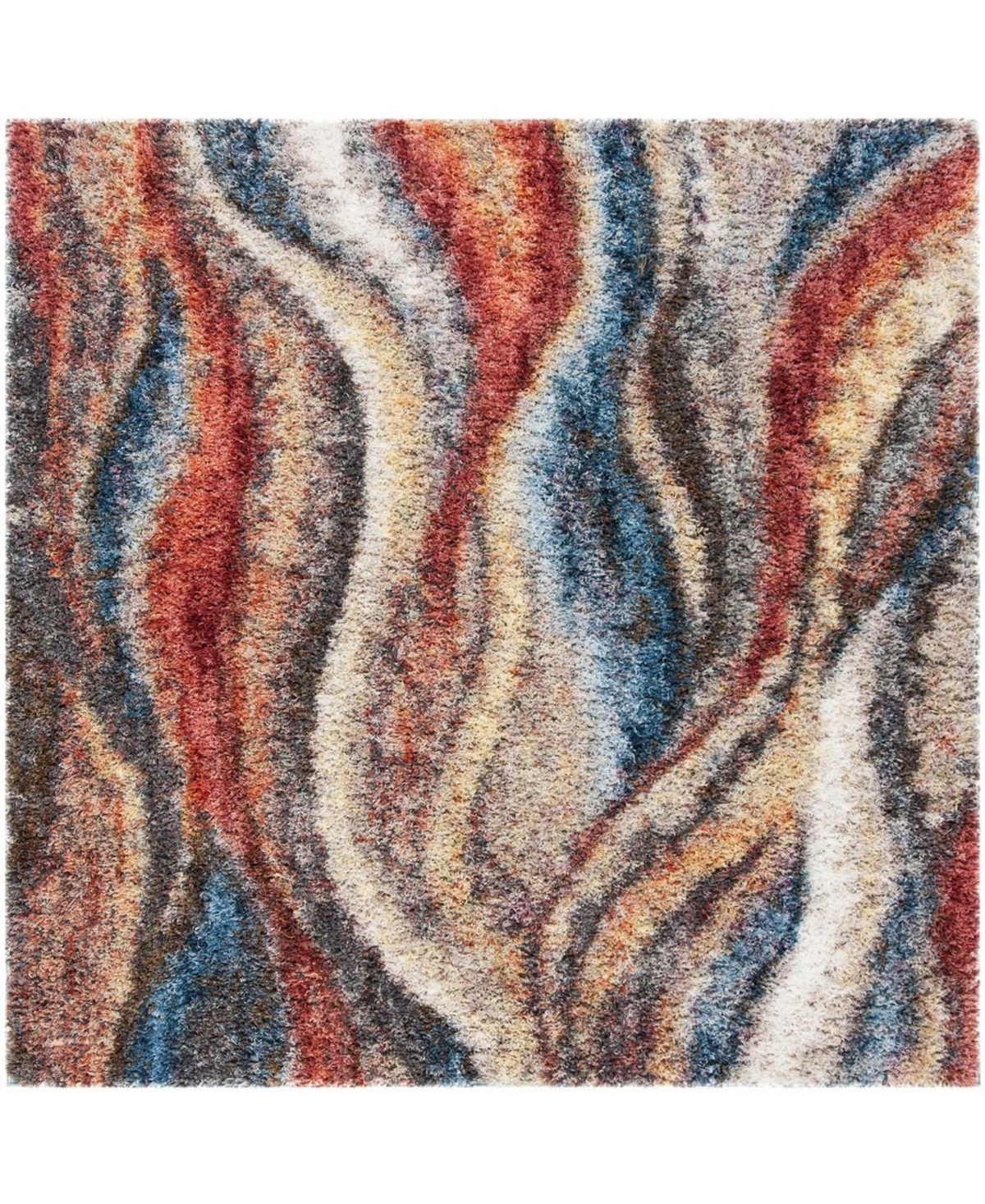 Safavieh Gypsy Rust and Blue 6'7in x 6'7in Square Area Rug - Rust