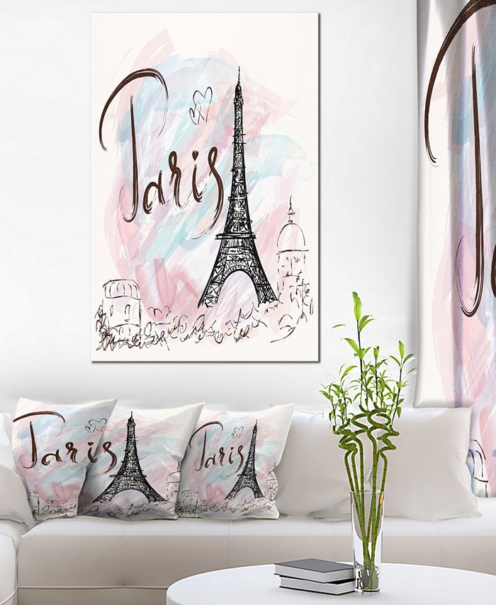 Design Art Designart Illustration With Paris Eiffel Tower Cityscape ...