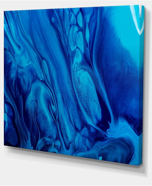 Design Art Designart Dark Blue Abstract Acrylic Paint Mix Abstract