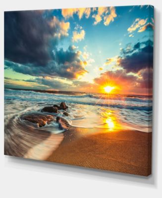 Design Art Designart Beautiful Cloudscape Over The Sea Modern Beach ...