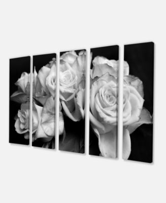 Design Art Designart Bunch Of Roses Black And White Floral Art Canvas ...