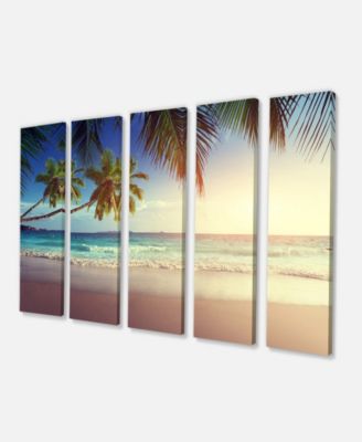 Designart Typical Sunset On Seychelles Beach Extra Large Seascape Art ...