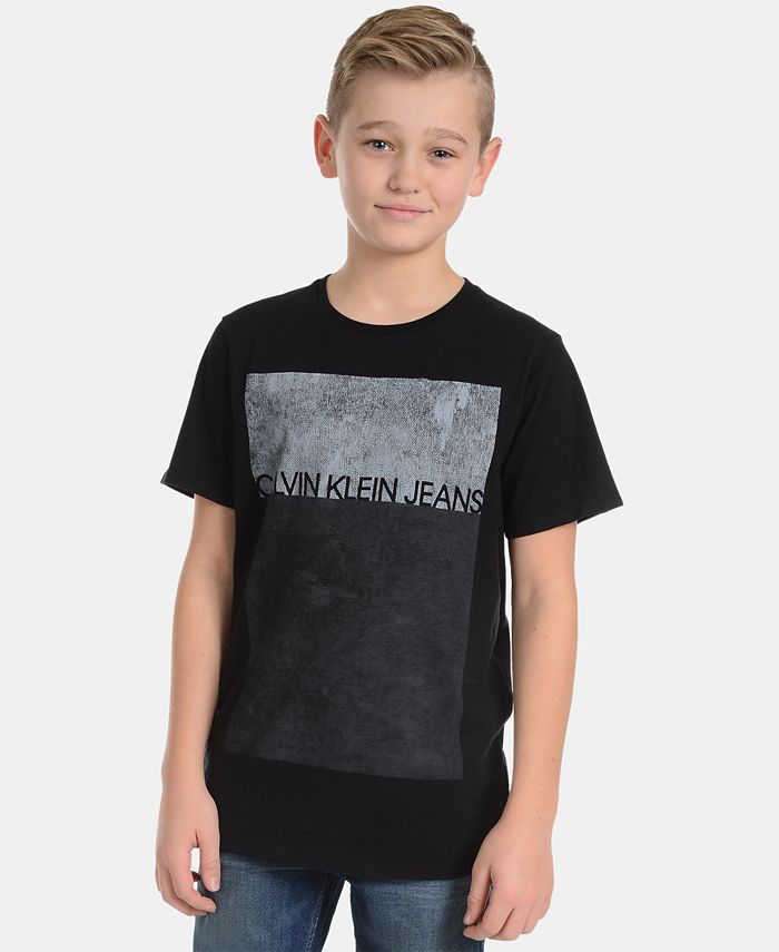 Klein Graphic-Print Calvin Cotton Big T-Shirt - Boys Macy\'s