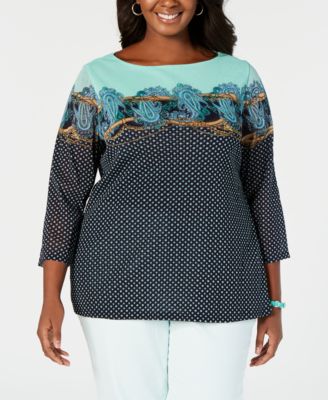 Charter Club - Plus Size Printed Top