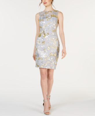 Calvin Klein Multicolor Sequined Sheath Dress Macy s