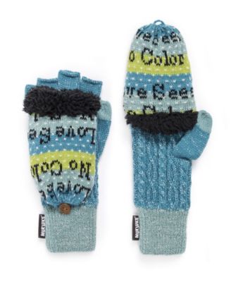 Muk Luks Women's Fingerless Flip Mittens