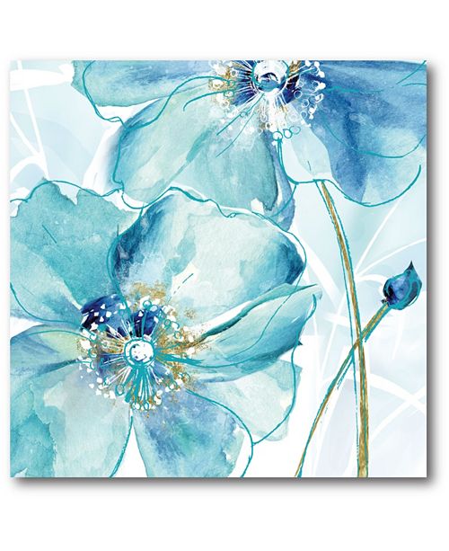 Courtside Market Light Blue Flower I Gallery Wrapped Canvas Wall